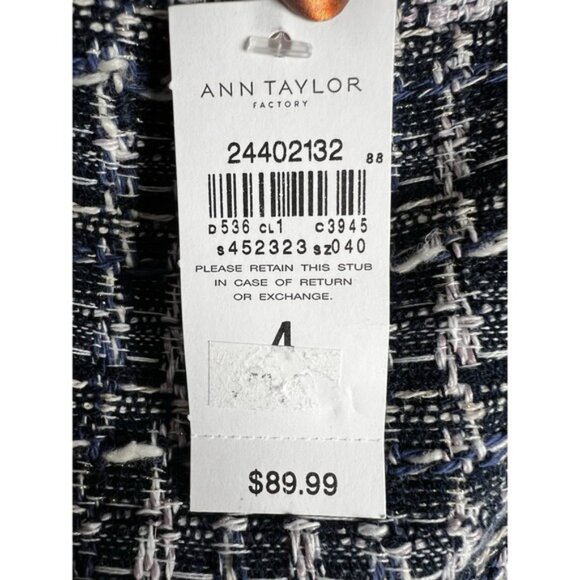 Ann Taylor Tweed A-Line Skirt Women's Size 4 Career Business Preppy NWT - Picture 4 of 8